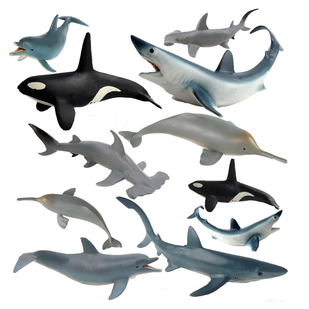 Kids Toys Under $10 - Endangered Marine Animals Figurines Killer Shark