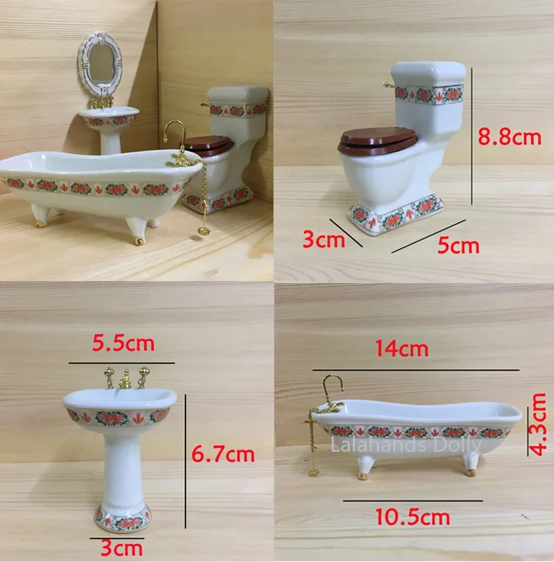 Dollhouse Furniture Set - 4pcs/set Dollhouse Mini Creative Bathroom Set