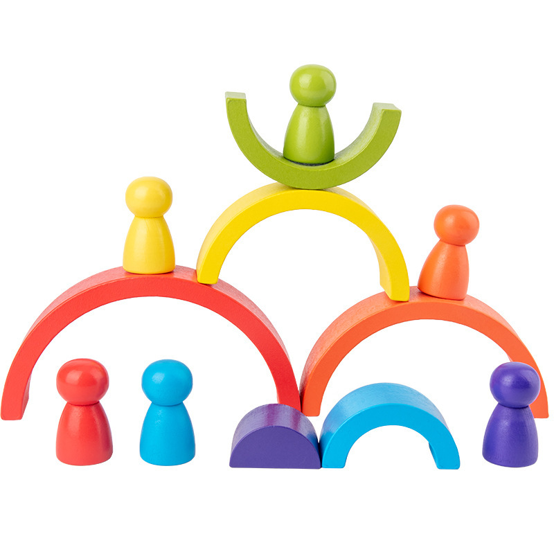 DIY children's wooden rainbow  - Wooden Blocks Stacking review and price