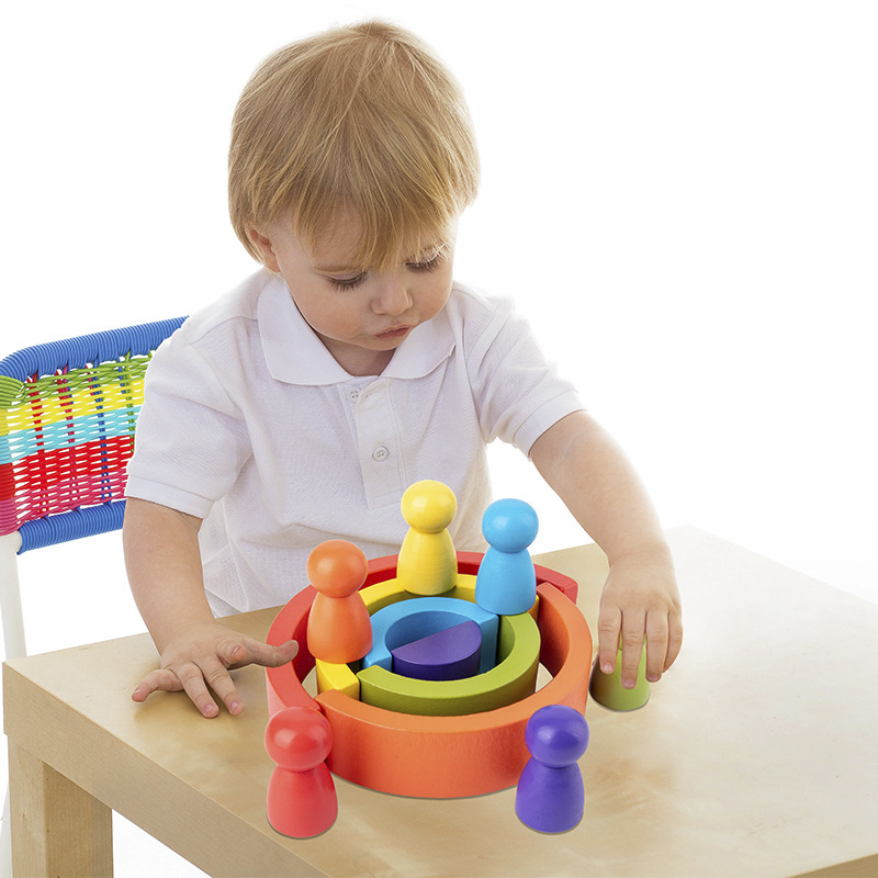 DIY children's wooden rainbow  - Wooden Blocks Stacking review and price