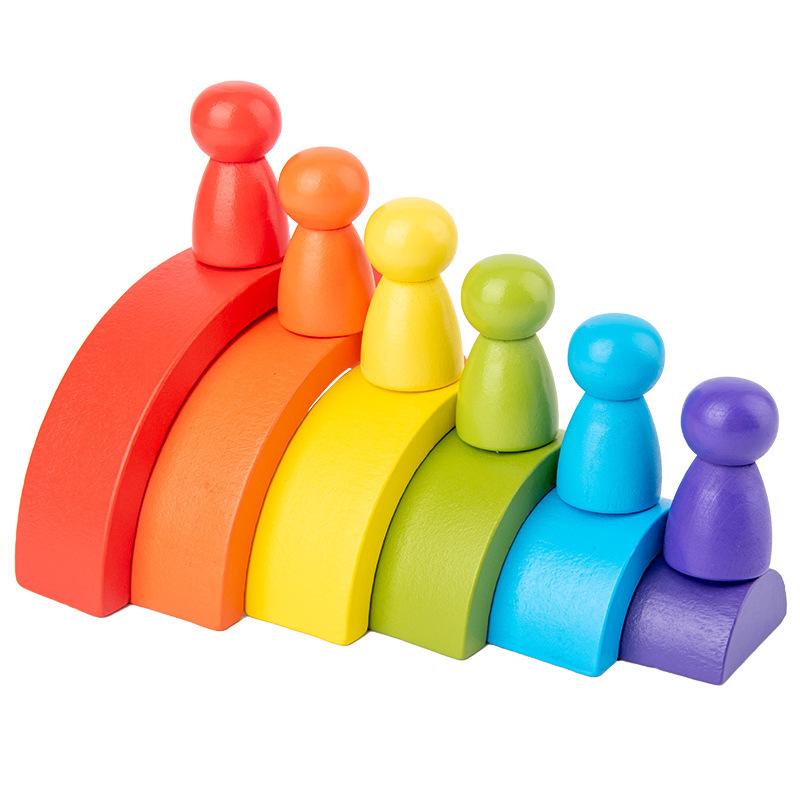 DIY children's wooden rainbow  - Wooden Blocks Stacking review and price