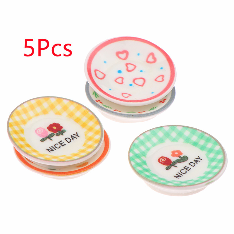 5Pcs 1/12 Dollhouse Mini Plate - Dollhouse Furniture Set review and price