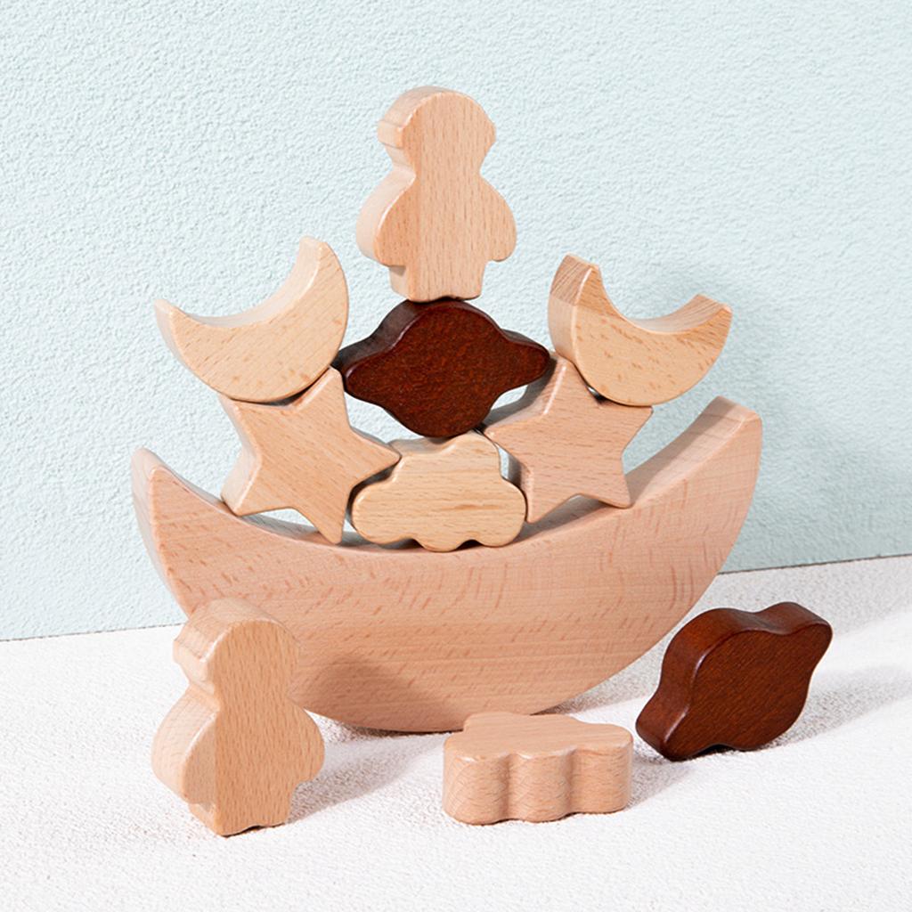 Montessori Toys Moon Stacking  - Wooden Blocks Stacking review and price