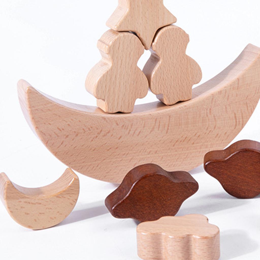 Montessori Toys Moon Stacking  - Wooden Blocks Stacking review and price