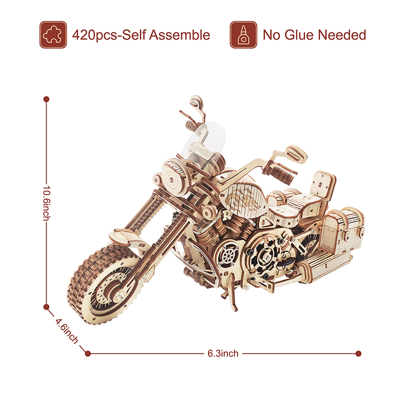 Robotime Motorcycle Puzzle 3D  - Wooden Blocks Stacking review and price