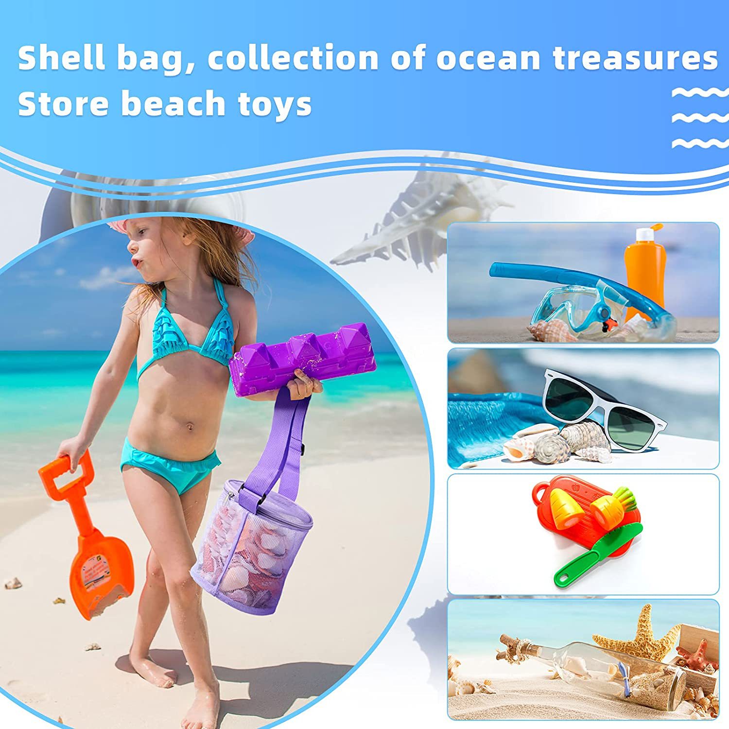 Colorful Beach Toys Mesh Beach - Kids Zipper Toys review and price