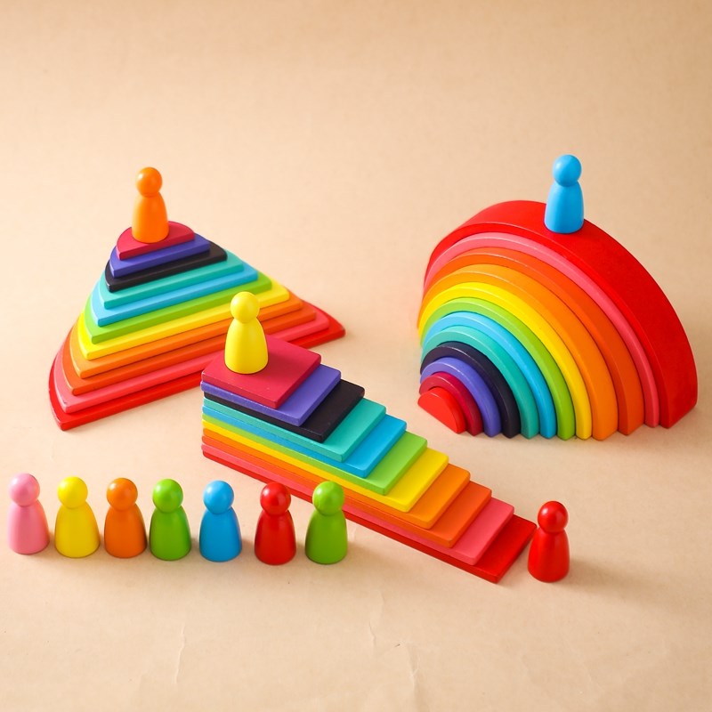 Montessori Wooden Block Toys B - Wooden Blocks Stacking review and price