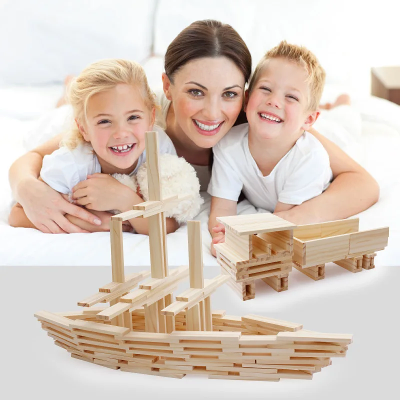 100PCS Classic Wooden Building - Wooden Blocks Stacking review and price