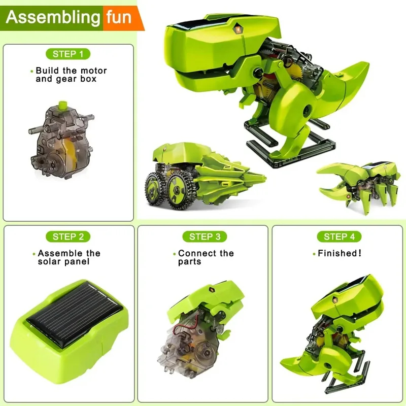 3-in-1 Solar Robot Kit, Dinosa - Kids Toys Under $10 review and price